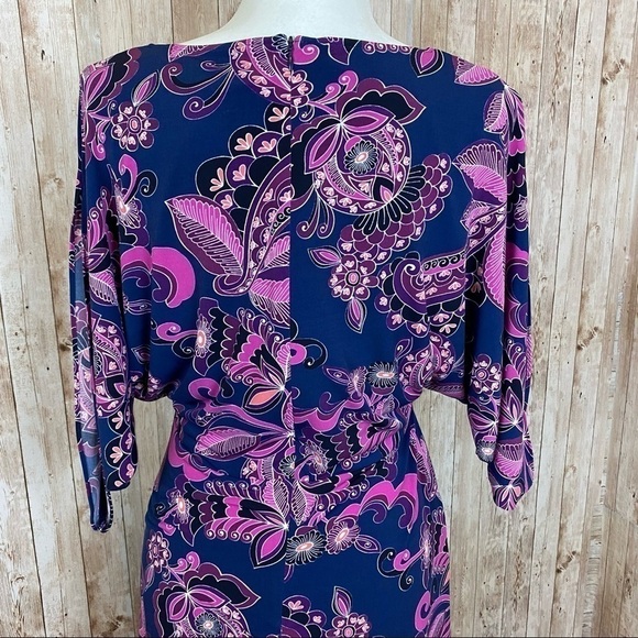 Trina Turk‎ Paisley Print Faux Wrap Jersey Dress - Picture 11 of 16